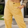 Amaryllis Women's Corduroy Cropped Wide-Leg Pants High-Waisted Rolled Cuff Elastic Waist Button Detail - 4 of 4
