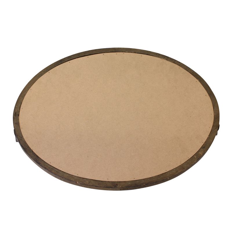 18.4&#34; x 14.2&#34; Rustic Oval Wood Tray with Distressed Mirror Base Brown - Stonebriar Collection, 4 of 13