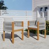 Set of 2 Acacia Wood Outdoor Dining Chairs with Rope Arms, Patio Chairs with Waterproof Washable Cushions, Modern Wooden Dining Chair for Garden-Koiai - 2 of 4
