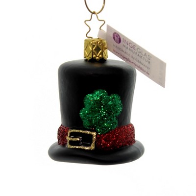 Inge Glas 2.25" Lucky Top Hat Holiday  -  Tree Ornaments