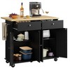Celebalcony Rolling Kitchen Island Cart With Butcher Block Top – Portable Workstation With Storage Shelves, Locking Wheels - 3 of 4
