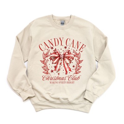 Simply Sage Market Women's Graphic Sweatshirt Coquette Candy Cane