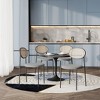 LeisureMod 5-PC Dining Set - 36" Round Dining Table Sintered Stone Top & Black Pedestal, 4 Velvet Dining Chairs in Black Steel Legs - 2 of 4