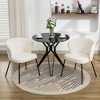 NicBex Fabric Dining Chair Set of 2 Modern Kitchen Upholstered Curved Backrest Chairs with Metal Legs - 2 of 4