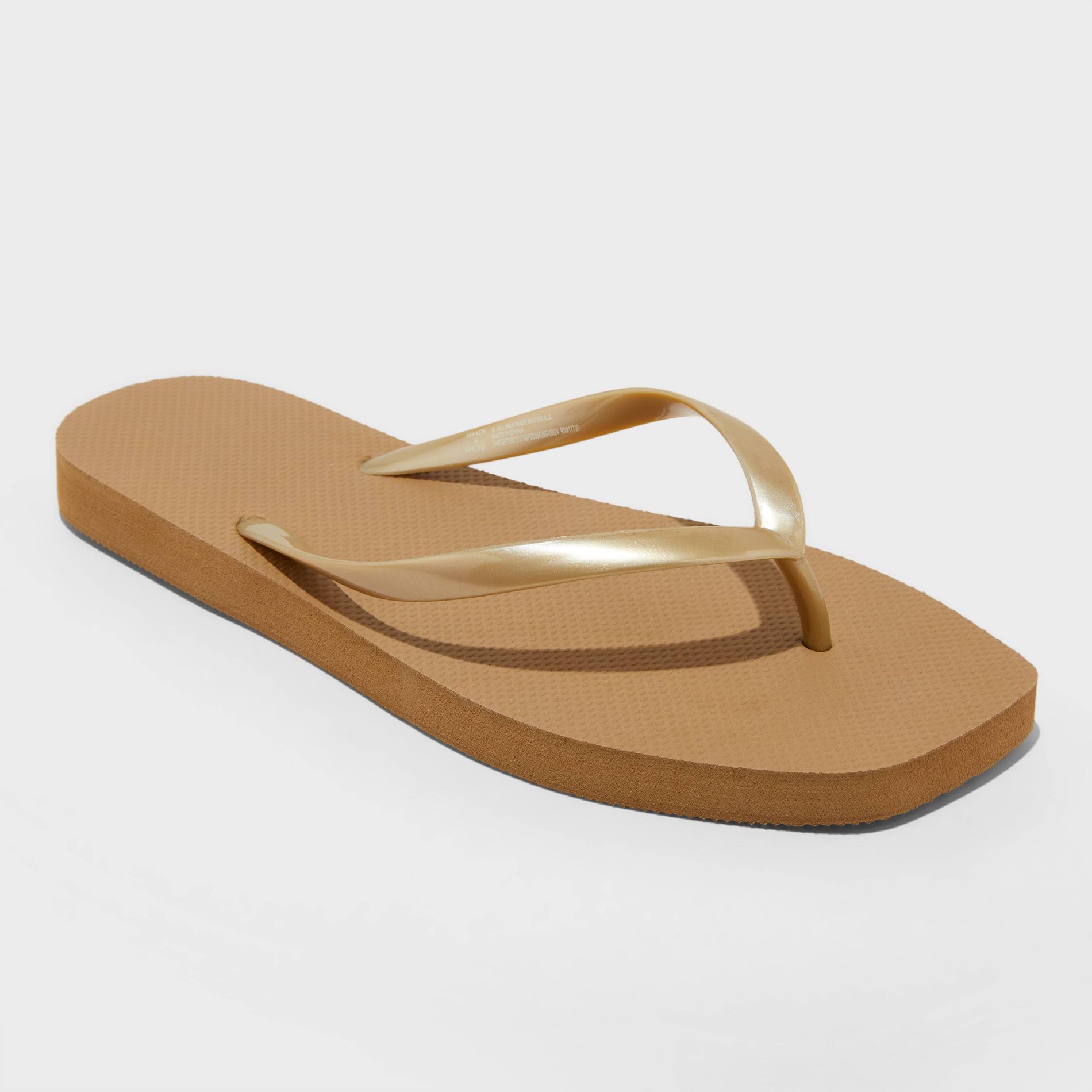 Women's Square Toe Thong Flip Flop Sandals - Shade & Shore™ Palmer Copper 11: Slip-On, Non-Marking Outsole
