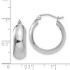 Black Bow Jewelry 7mm x 21mm 14k White Gold Half Round Open Back Hoop Earrings - 4 of 4