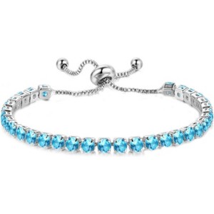 Cloth Women's Delicate Tennis Bracelet - Adjustable Slide Bracelet with White Gold Plated Diamonds and Cubic Zirconia - 1 of 4