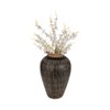 Modern Vase for Living Room Decor - Terracotta Vase with Woven Rattan Neck Perfect for Bedroom, Office, or Table Centerpiece - 19" Black & Brown - 4 of 4
