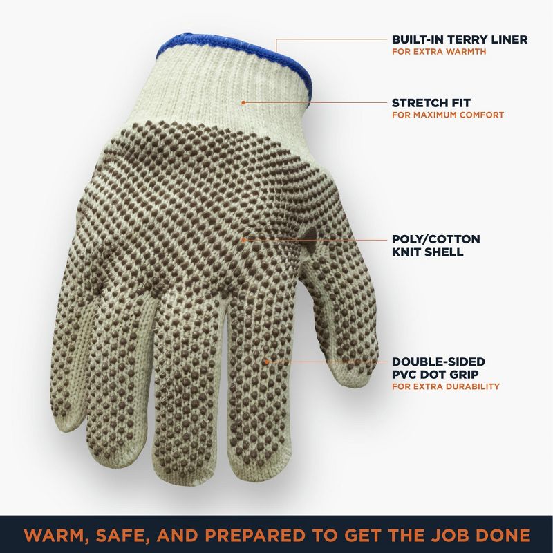 RefrigiWear Warm Dual Layer Heavyweight Double Sided Dot Grip Gloves (12 Pairs), 2 of 5