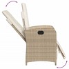 vidaXL 7 Piece Patio Dining Set – Beige Poly Rattan with Cushions – Adjustable Reclining Chairs – Glass Tabletop - 4 of 4