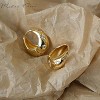 Gold Chunky Hoop Earrings, 14K Plated Statement Huggie Jewelry for Women. - 4 of 4