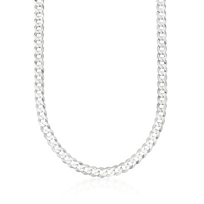 Ross-Simons Men's 8mm Sterling Silver Curb Link Necklace Size 24