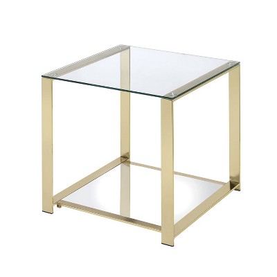 Zoe End Table Champagne - HOMES: Inside + Out