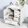 30" White Bathroom Vanity with Sink – Freestanding Vanity Cabinet with 3 Drawers,Floating Cabinet(Faucet Not Included) - 2 of 4