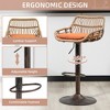 MOONMISS Modern Swivel Bar Stools Set of 2 Adjustable Counter Height Chairs with Footrest for Kitchen, Dining Room - 2 of 4