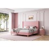 Bed Frame, Upholstered Platform Corduroy Bed Frame with Vertical Channel Tufted Headboard,  No Box Spring Needed - 4 of 4