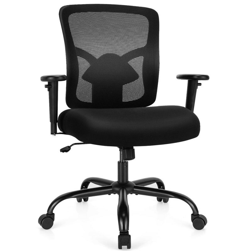 Costway 400LBS Mesh Big & Tall Office Chair Swivel Task Chair w/ Lumbar Support, 1 of 11