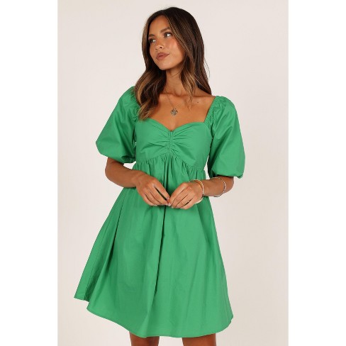 Petal and Pup Womens Lionel Puff Sleeve Midi Dress - Green XS