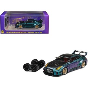 Nissan 35GT-RR "LB-Silhouette Works GT" RHD Magic Purple Metallic with Extra Wheels 1/64 Diecast Model Car by CM Model - 1 of 4