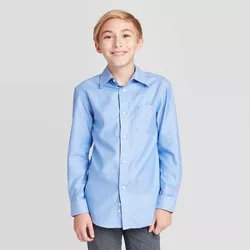 Boys' Button-Down Suiting Long Sleeve Shirt - Cat & Jack™ Light Blue M