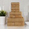 Chevron Zero Twist Cotton Solid and Jacquard Hand Towel Set of 6 by Blue Nile Mills - 2 of 4