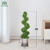 Hykolity Artificial Spiral Boxwood Topiary Tree, 3FT 4FT with Classical White Planter, Evergreen Faux Trees, Indoor Outdoor Porch Home Decor, 2-Pack - 3 of 4