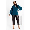 Women's Plus Size Miranda Cowl Top - poseidon | CITY CHIC - 2 of 4