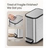 Aoibox Small Bathroom Trash Can with Soft Close Lid, Step Pedal, Stainless Steel Garbage Can with Removable Inner Bucket for Bathroom, Bedroom - 3 of 4