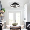 DAKAFUL 16" Wide Crystal Flush Mount Ceiling Fan With Light And Remote, Ceiling Fan For Bedroom, Living Room - Black - 4 of 4