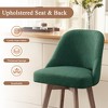 Bekrvio 26" Counter Height Swivel Bar Stools Set of 1/2/3/4–Mid-Century Barstools with Backs, Linen Upholstered & Wood Legs, for Kitchen Island - 4 of 4