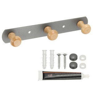 Unique Bargains Adhesive Wall Mounted Decorative Towel Coat Rack - 1 of 4