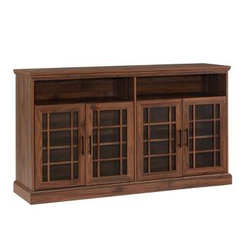 Transitional 4 Door Windowpane TV Stand for TVs up to 65" - Saracina Home
