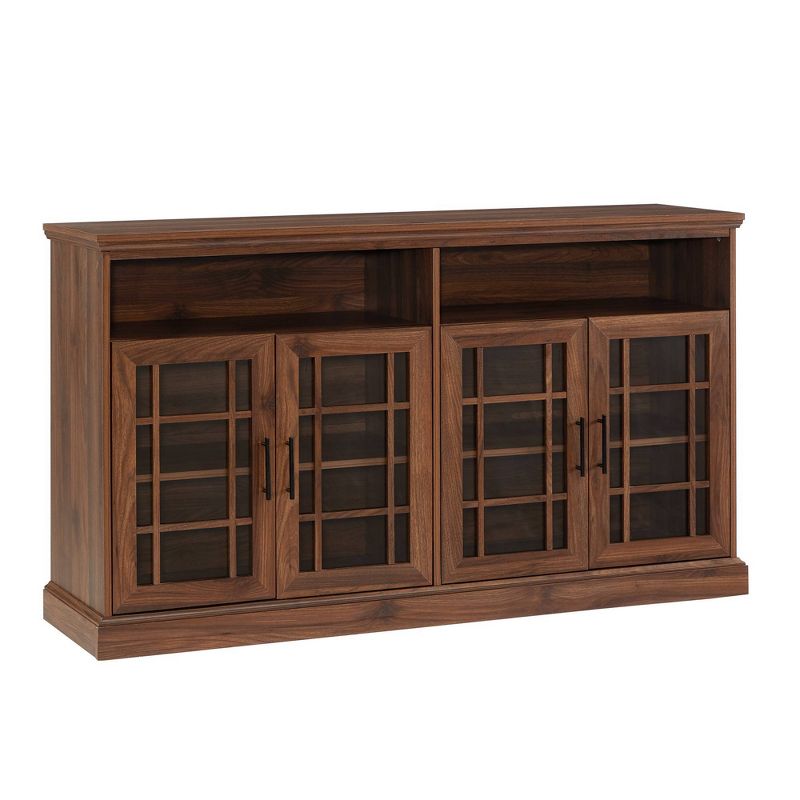 Transitional 4 Door Windowpane TV Stand for TVs up to 65" - Saracina Home, 1 of 14