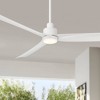 Casa Vieja 60" Sailplane Modern Indoor Outdoor Ceiling Fan 3 Blade LED Light Remote Control Matte White Finish Bedroom Patio Living Room Damp Rated - 2 of 4