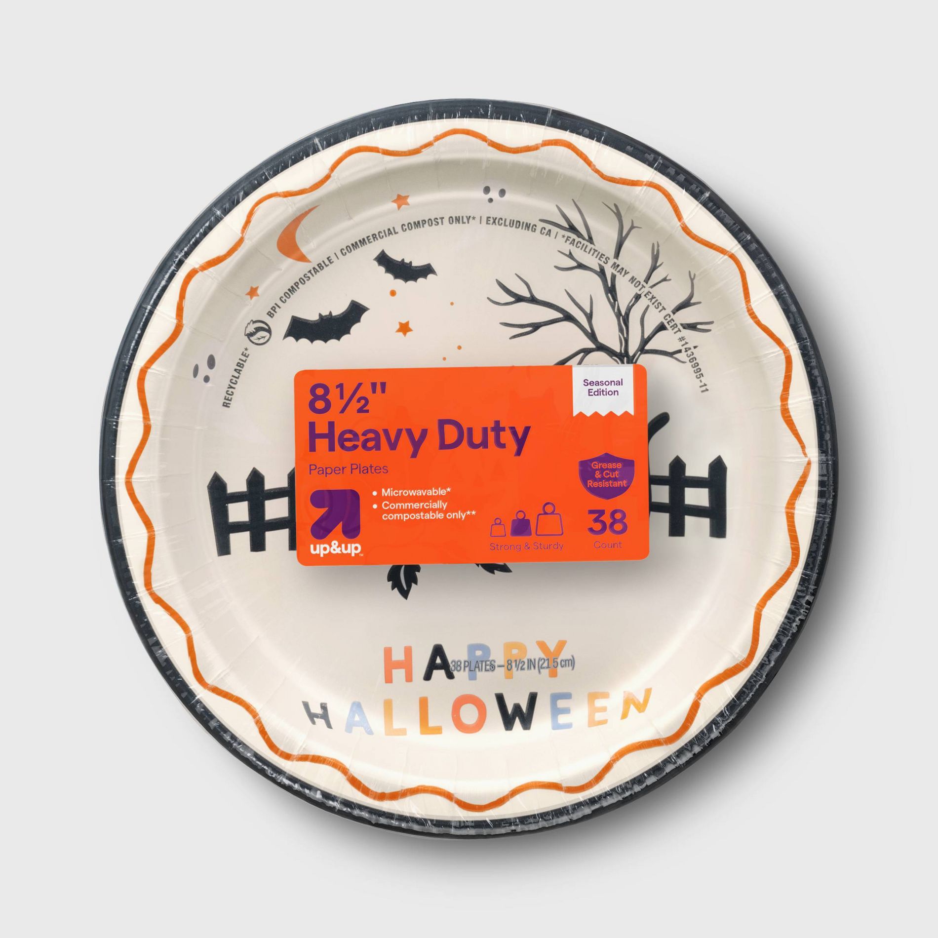 Halloween Happy Disposable Plates 8.5" - 38ct - up&up™