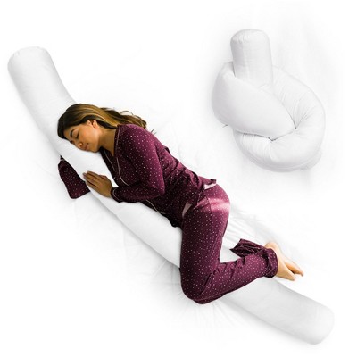 White Knot Long Body Pillow with Removable Cover