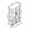 ChicFurnit Decorative Storage Cabinet Stylish Glass Curio Cabinet with Adjustable Shelves for Living Room, Brown, 40.16"*16.15"*10.87" - 3 of 4
