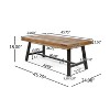 GDFStudio Bowman Outdoor 45" Acacia Wood and Iron Coffee Table, Brown - 3 of 4