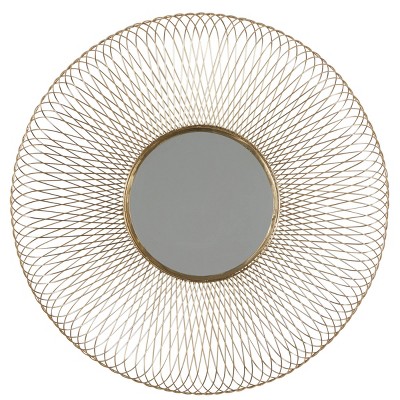Contemporary Wood Oval Wall Mirror Gold - Olivia & May : Target