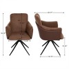NicBex Swivel Office Chair with Metal Base,Modern Upholstered Computer Chair with Arms,Set of 2 Desk Chair for Adult,Student - 3 of 4