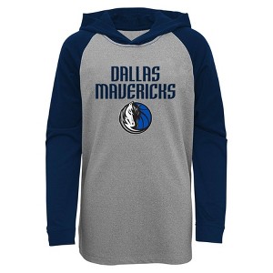 NBA Dallas Mavericks Youth Gray Long Sleeve Light Weight Hooded Sweatshirt - 1 of 1
