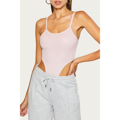 Women's HIGH-LEG RIBBED KNIT BODYSUIT - Pretty Garbage