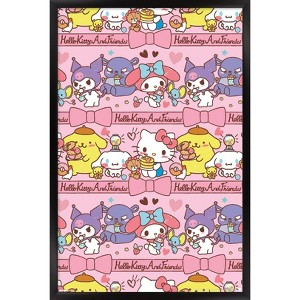 Trends International Hello Kitty and Friends: 25 Snack Time - Collage Framed Wall Poster Prints - 1 of 4