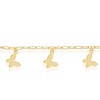 Bella Silver Sterling Silver, Butterfly Charms Paperclip Anklet - Gold Plated - Gold - 9+1 Inch - 2 of 3