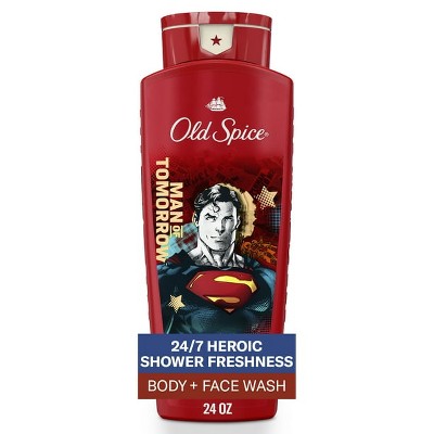 Old Spice Men’s 2-in-1 Body & Face Wash, Superman Edition, 24/7 Shower Fresh, Bright Citrus & Cosmos Scent, 24 oz