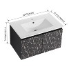 48''/24"/30"W Floating Wall-Mounted Bathroom Vanity with Unique Pattern Finish & Soft-Close Cabinet Door 4S - ModernLuxe - 4 of 4