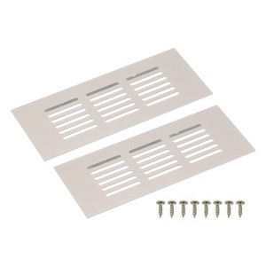 Unique Bargains Aluminum Alloy Cabinet Wardrobe Shoe Closet Rectangle Louvered Ventilation Grilles 2 Pcs - 1 of 4