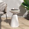 CAVINAS Modern Iron Outdoor Patio Side Table with Flared Design, Outdoor Accent Tables with Circular Top, Modern Outdoor End Table for Patio - 2 of 4