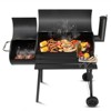 KTMBDW BBQ Charcoal Grill, Outdoor Patio Barbecue Cooker with Offset Smoker, Wheels and Tray for Balcony Picnics, Party and Camping, Black - 2 of 4