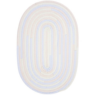 Colonial Mills Ticking Stripe Oval Braided Runner, Starlight 2'x10' , Oval Shape